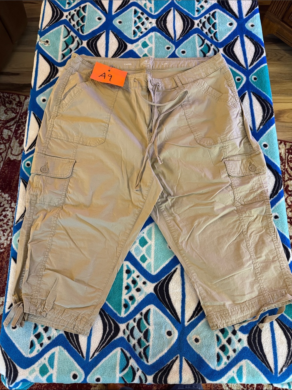 St. John's Bay Tan Cargo Shorts with Drawstring Waist